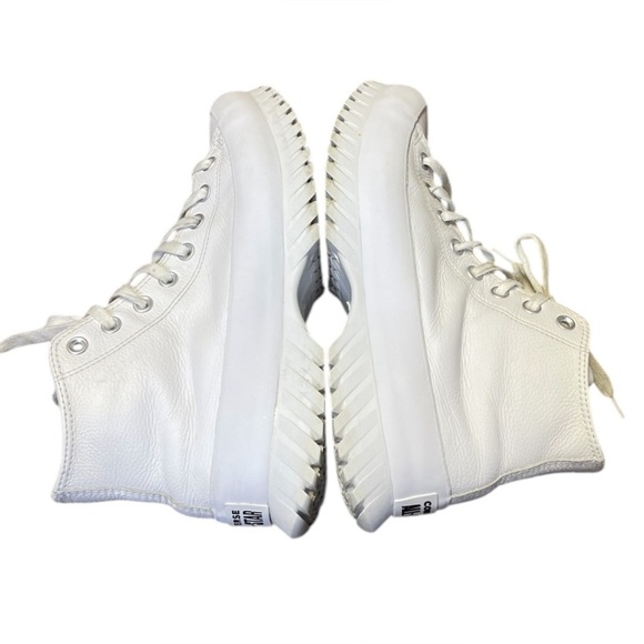 Converse White Chuck Taylor All Star Lugged 2.0 Hi Platform Leather Womens 10.5 - Picture 8 of 11